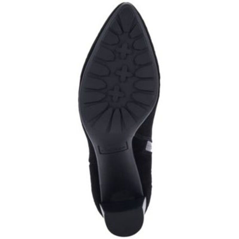 AQUA COLLEGE Womens Black Katlyn Pointed Toe Stacked Heel Suede Booties 9.5 M - Picture 4 of 4